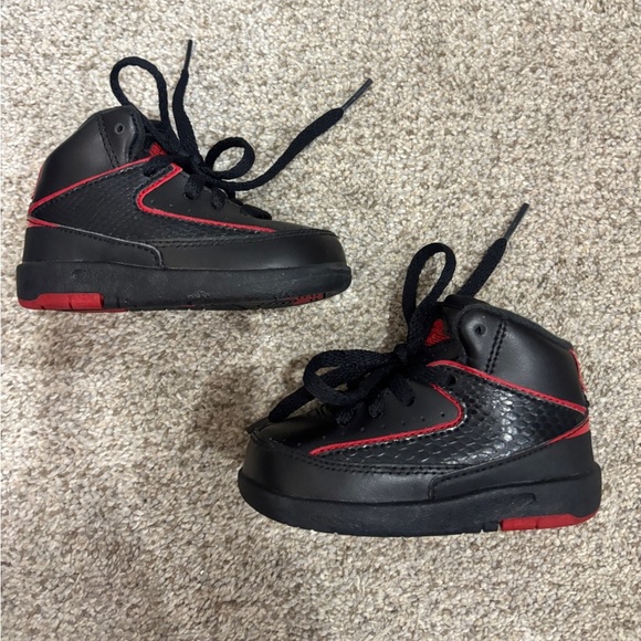 Nike Other - Nike Air Jordan 2 Retro Toddler Shoes Black/Red Size 4C Toddler Sneakers